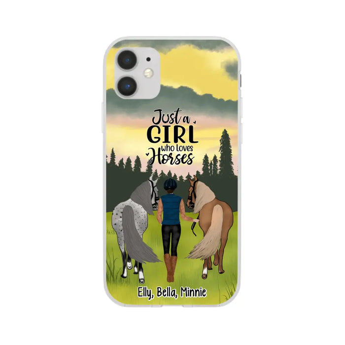 Just A Girl Who Loves Horse - Personalized Phone Case Horse, Custom Horse Girl Case for Horse Lovers, Case For Iphone/Samsung