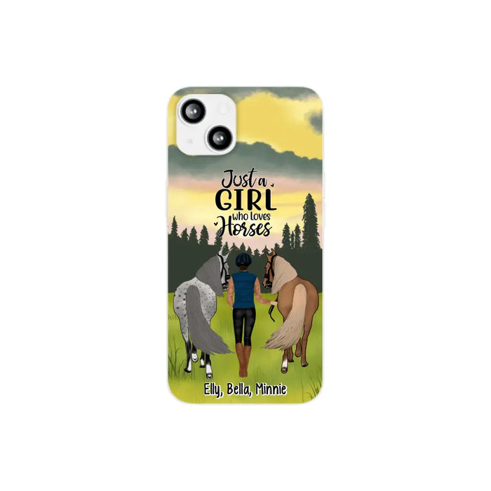 Just A Girl Who Loves Horse - Personalized Phone Case Horse, Custom Horse Girl Case for Horse Lovers, Case For Iphone/Samsung