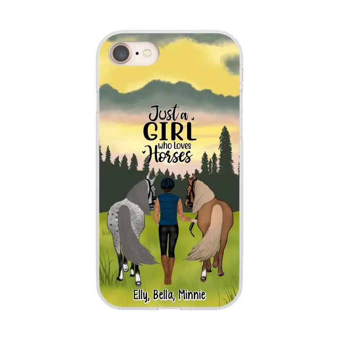 Just A Girl Who Loves Horse - Personalized Phone Case Horse, Custom Horse Girl Case for Horse Lovers, Case For Iphone/Samsung