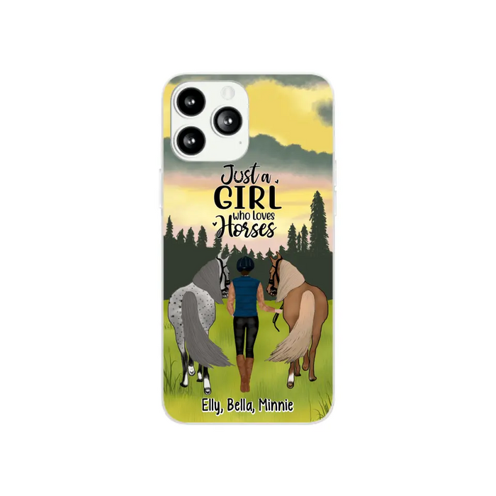 Just A Girl Who Loves Horse - Personalized Phone Case Horse, Custom Horse Girl Case for Horse Lovers, Case For Iphone/Samsung