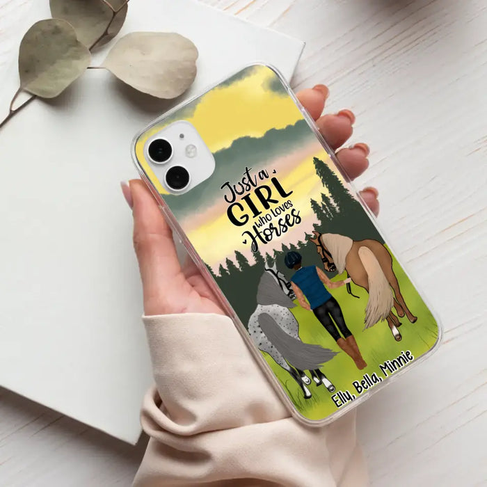 Just A Girl Who Loves Horse - Personalized Phone Case Horse, Custom Horse Girl Case for Horse Lovers, Case For Iphone/Samsung