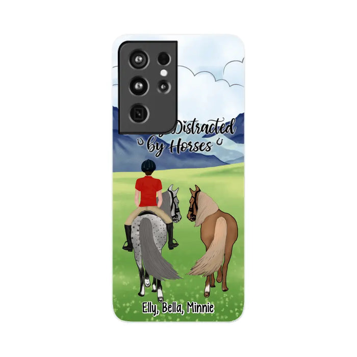 Easily Distracted By Horses - Personalized Phone Case For Him, Her, Horse Lovers, Case For Iphone/Samsung