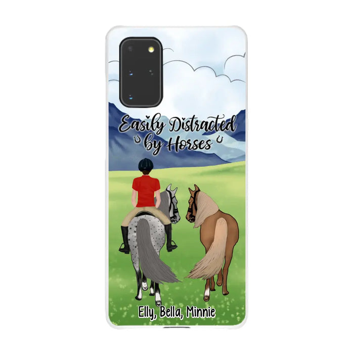 Easily Distracted By Horses - Personalized Phone Case For Him, Her, Horse Lovers, Case For Iphone/Samsung