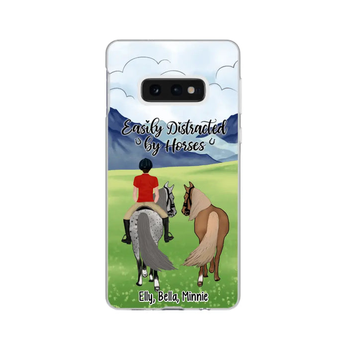 Easily Distracted By Horses - Personalized Phone Case For Him, Her, Horse Lovers, Case For Iphone/Samsung