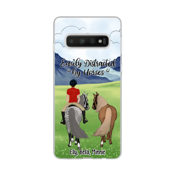 Easily Distracted By Horses - Personalized Phone Case For Him, Her, Horse Lovers, Case For Iphone/Samsung