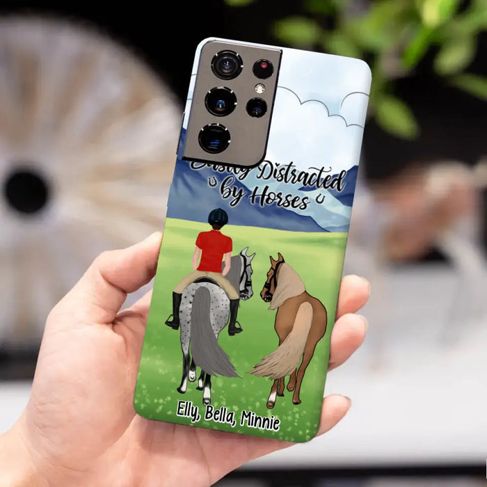 Easily Distracted By Horses - Personalized Phone Case For Him, Her, Horse Lovers, Case For Iphone/Samsung