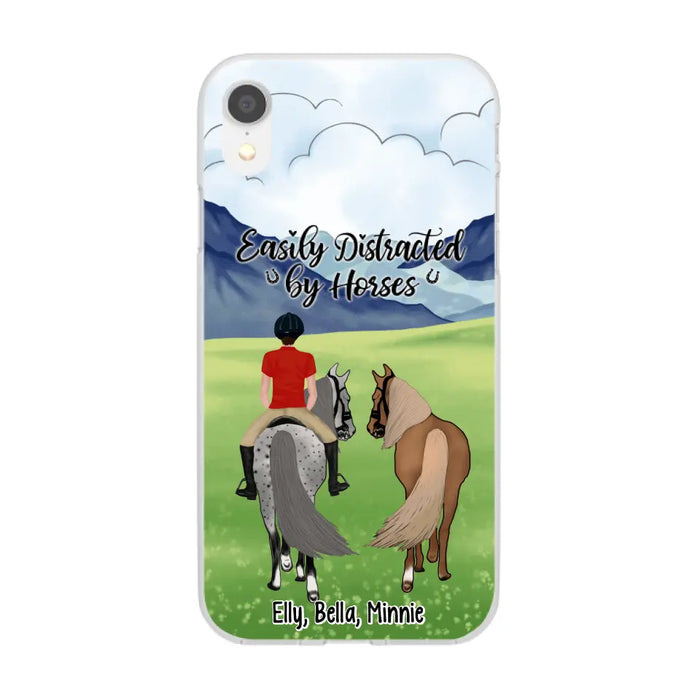 Easily Distracted By Horses - Personalized Phone Case For Him, Her, Horse Lovers, Case For Iphone/Samsung