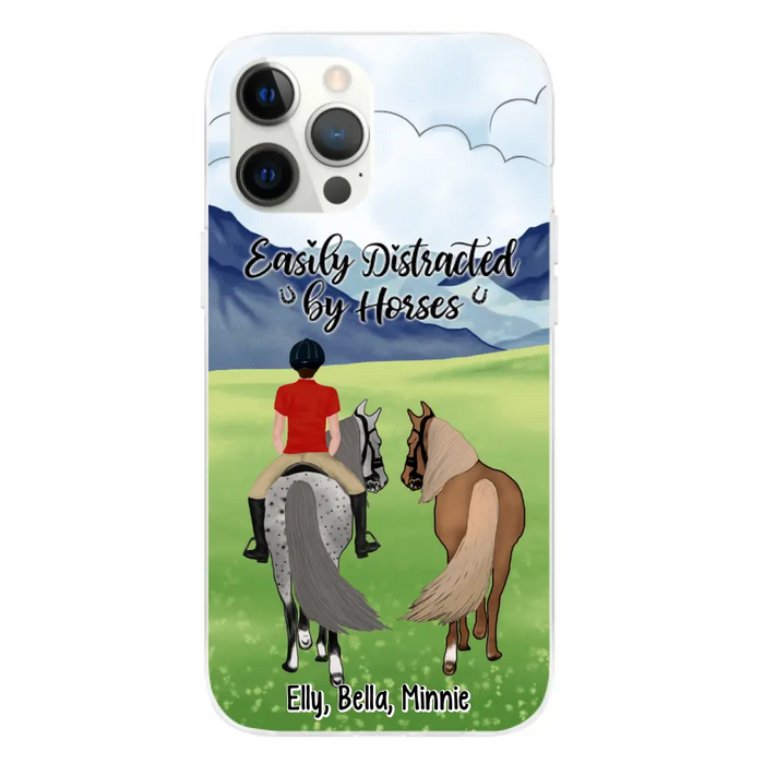 Easily Distracted By Horses - Personalized Phone Case For Him, Her, Horse Lovers, Case For Iphone/Samsung