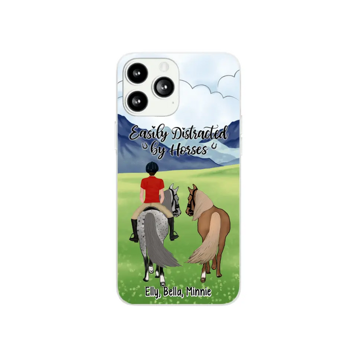 Easily Distracted By Horses - Personalized Phone Case For Him, Her, Horse Lovers, Case For Iphone/Samsung