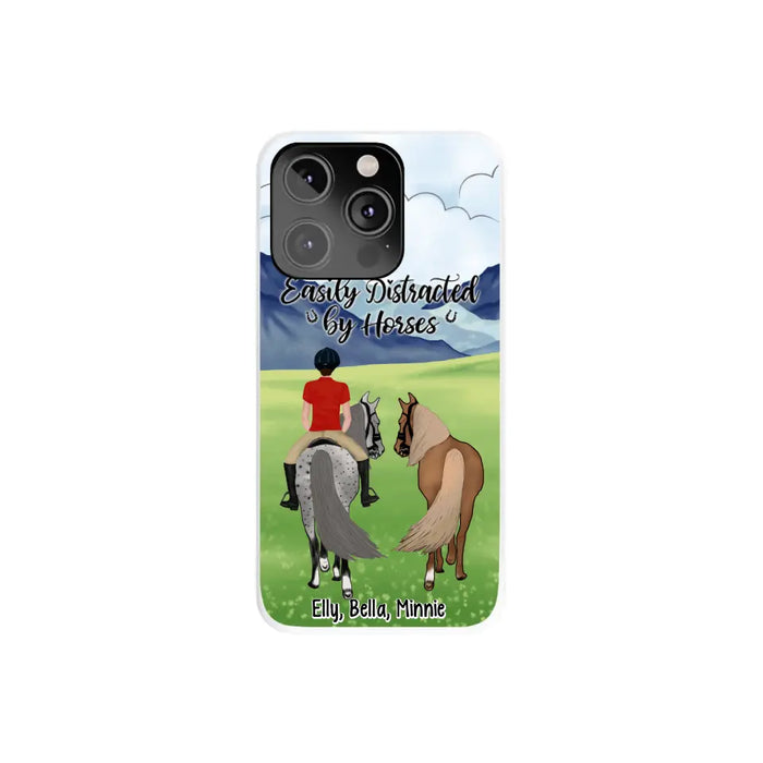 Easily Distracted By Horses - Personalized Phone Case For Him, Her, Horse Lovers, Case For Iphone/Samsung