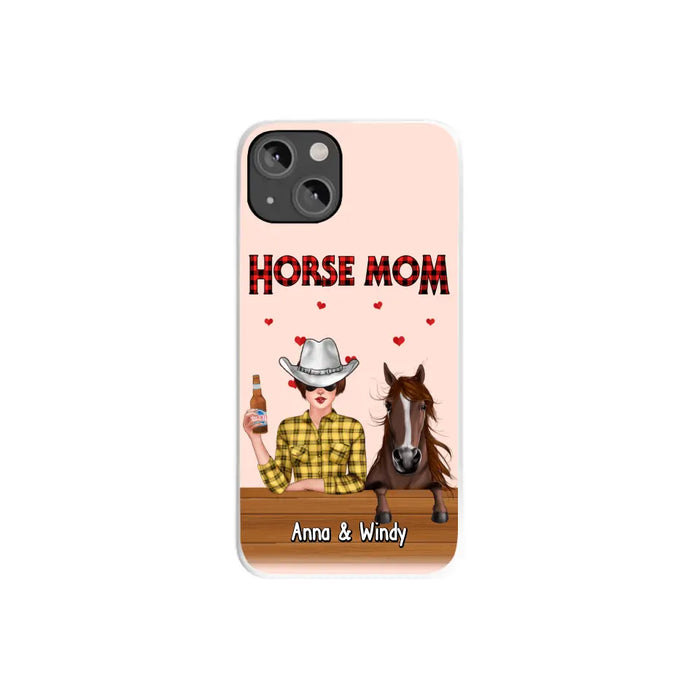 Personalized Gifts - Custom Horse Phone Case for Horse Mom and Horse Lovers, Case For Iphone/Samsung