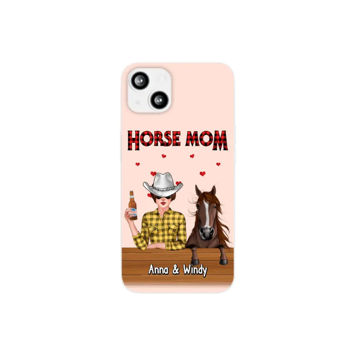 Personalized Gifts - Custom Horse Phone Case for Horse Mom and Horse Lovers, Case For Iphone/Samsung