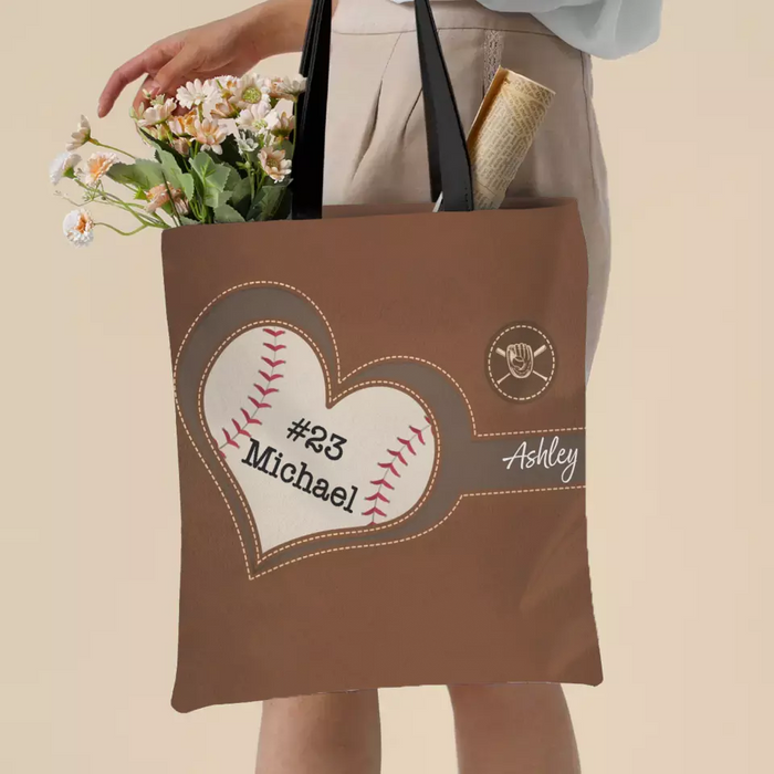 Personalized Baseball Tote Bag with Name, Custom Bag for Baseball Mom, Baseball Lovers