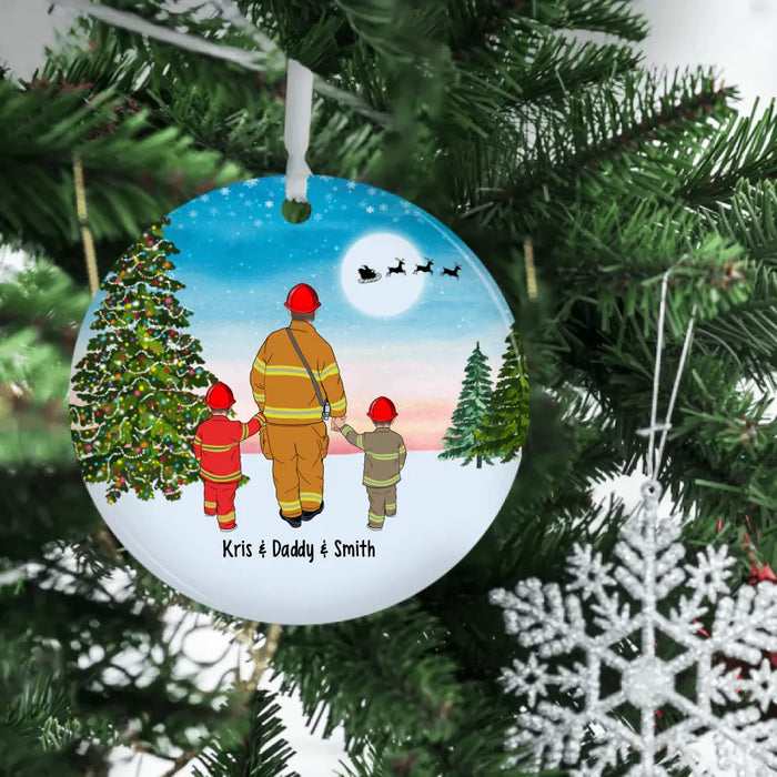 Personalized Ornament, Firefighter Parents And Kids, Gift For Christmas