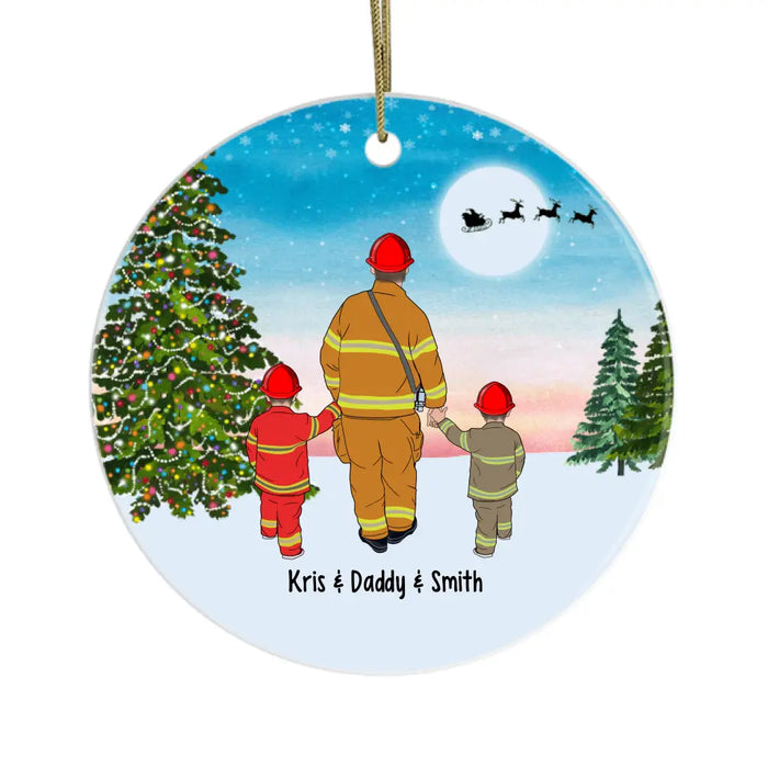 Personalized Ornament, Firefighter Parents And Kids, Gift For Christmas