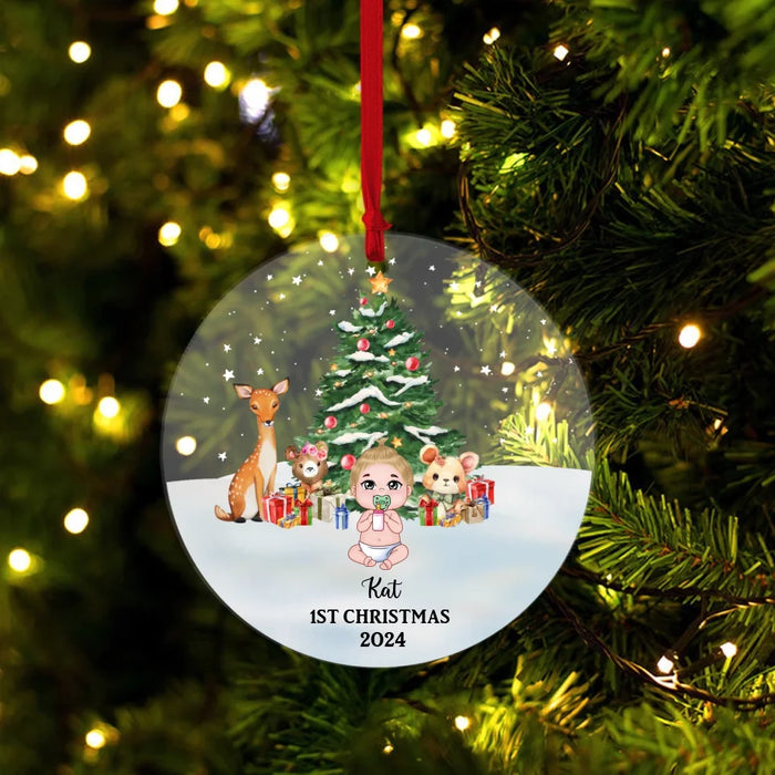 Baby First Christmas 2024 - Personalized Christmas Gifts Custom Acrylic Ornament For Baby, For New Parents