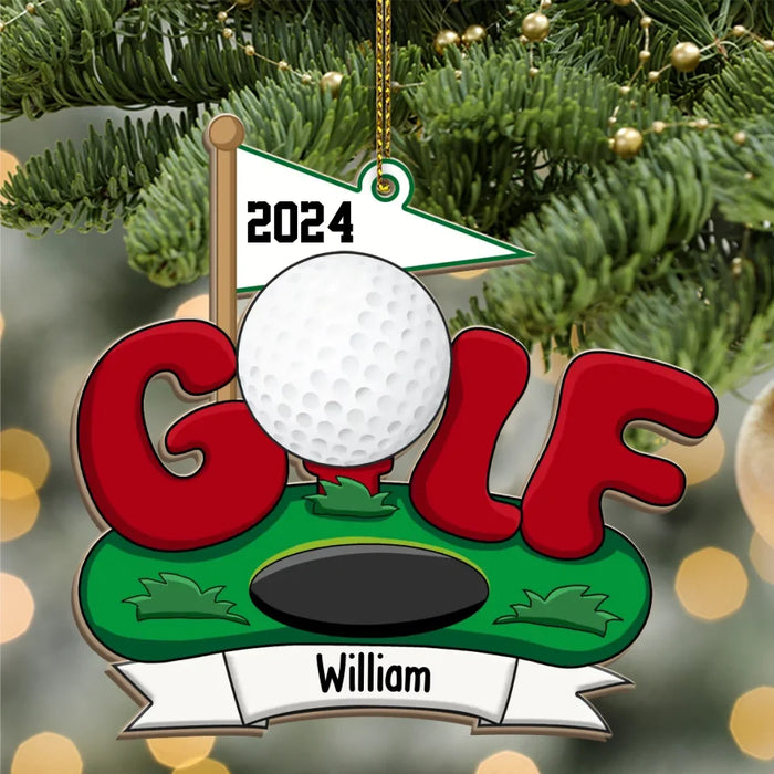 Golf Course 2024 - Personalized Christmas Gifts Custom Wooden Ornament For Golf Lovers