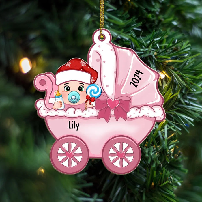 Baby's First Christmas 2024 - Personalized Christmas Gifts Custom Wooden Ornament For Baby, Newborn Ornament Gifts