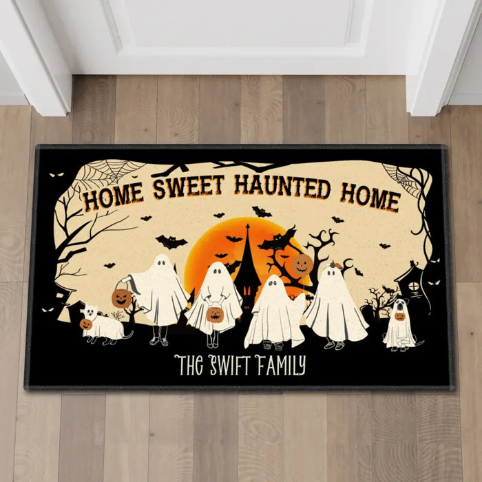 Home Sweet Haunted Home - Personalized Halloween Gifts Custom Halloween Doormat For Family