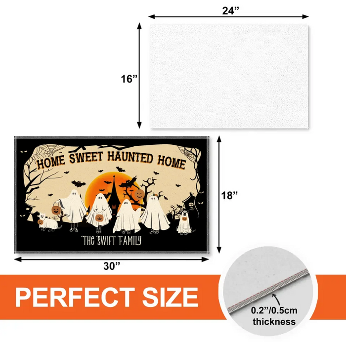 Home Sweet Haunted Home - Personalized Halloween Gifts Custom Halloween Doormat For Family