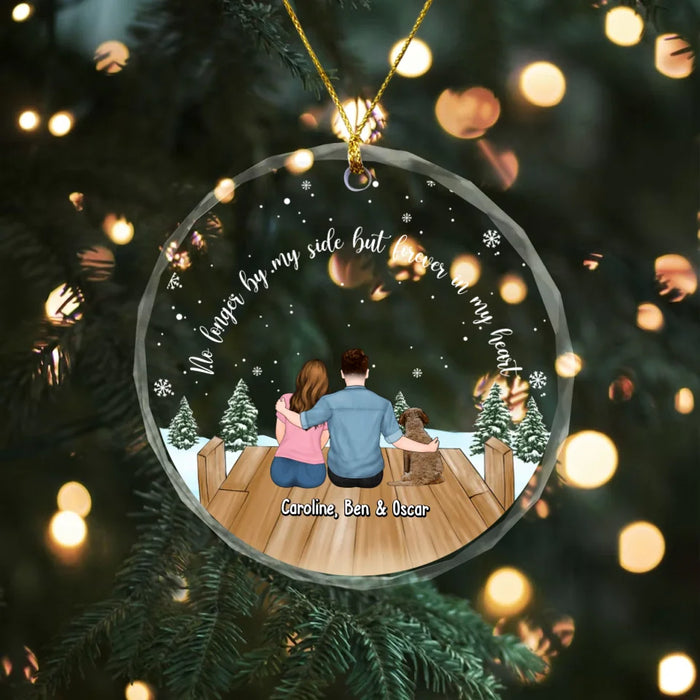 Personalized A Best Friend Is Never Forgotten Memorial Glass Ornament, Custom Couple with Pets Christmas Ornament, Christmas Gift for Dog Cat Lovers