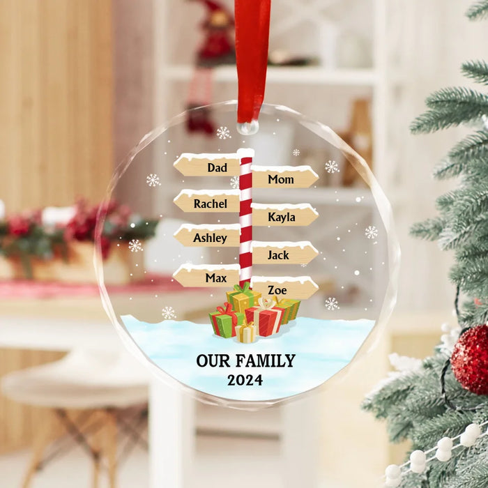 Personalized Our Family Christmas 2024 Glass Ornament, Custom Family Tree  Ornament 2024