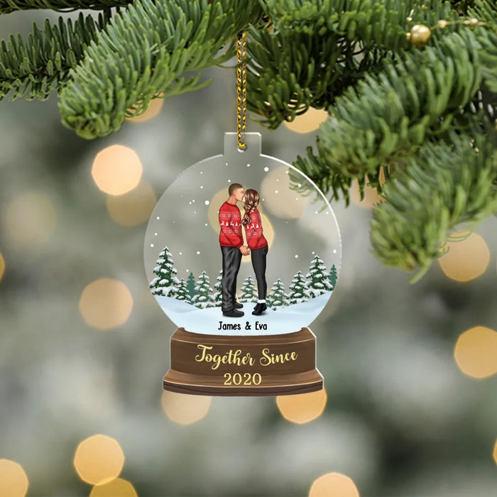 Custom Anniversary Together Since - Personalized Christmas Gifts Custom Acrylic Ornament For Couples, Gift For Him, For Her