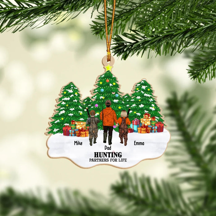 Personalized Hunting Partners For Life Christmas Ornament, Custom Hunting Couple Hunting Family, Wooden Ornament, Hunter Gifts