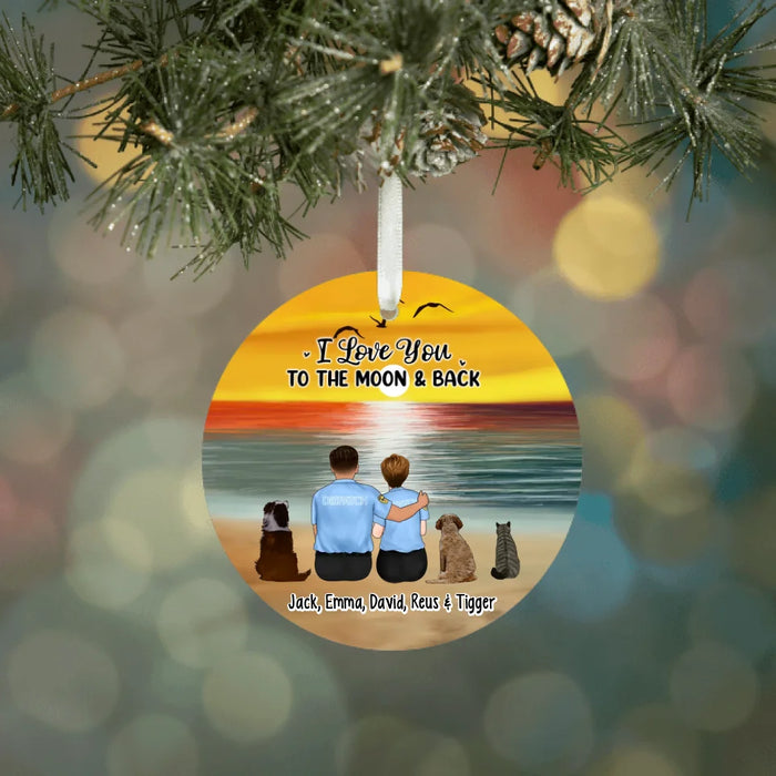 You, Me, and the Dogs - Personalized Gifts Custom Ornament For First Responder Couples, For Pet Lovers