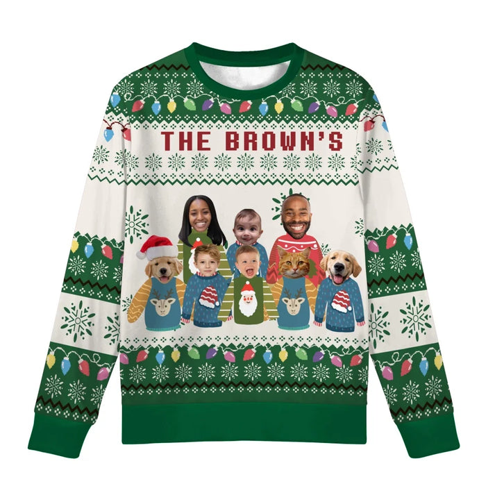 Personalized Face Christmas Family Ugly Sweater, Custom Photo Christmas Sweater, Christmas Gifts for Family