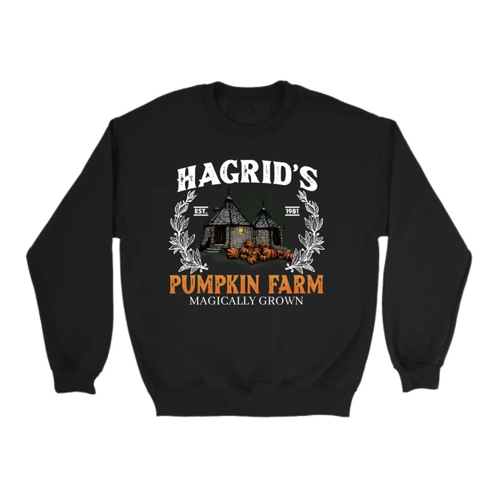 Hagrid's Pumpkin Farm Magically Grown Crewneck Sweatshirt, Retro Pumpkin Patch Thanksgiving 2024, Halloween Shirt Fall Sweatshirt