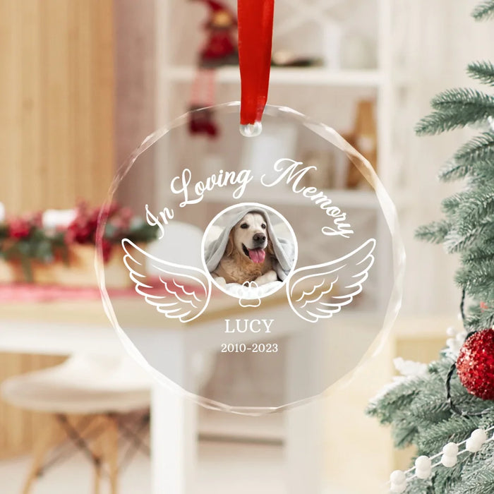 Personalized In Loving Memory Glass Ornament Custom Dog Memorial Phot GearLit