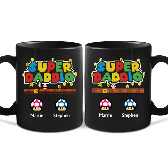 Super Daddio Funny Dad - Personalized Gifts Custom Mushroom Mug for Dad, Father's Day Gifts