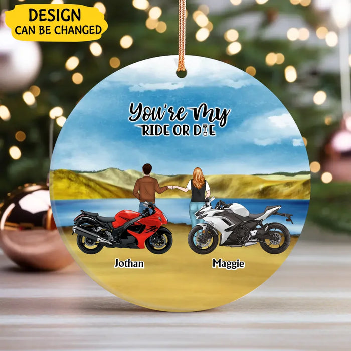 Ride Together Stay Together - Personalized Gifts Custom Motorcycle Ornament For Biker Couples, Motorcycle Lovers