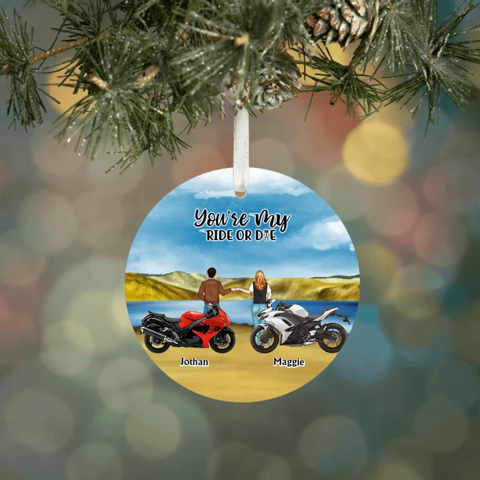 Ride Together Stay Together - Personalized Gifts Custom Motorcycle Ornament For Biker Couples, Motorcycle Lovers