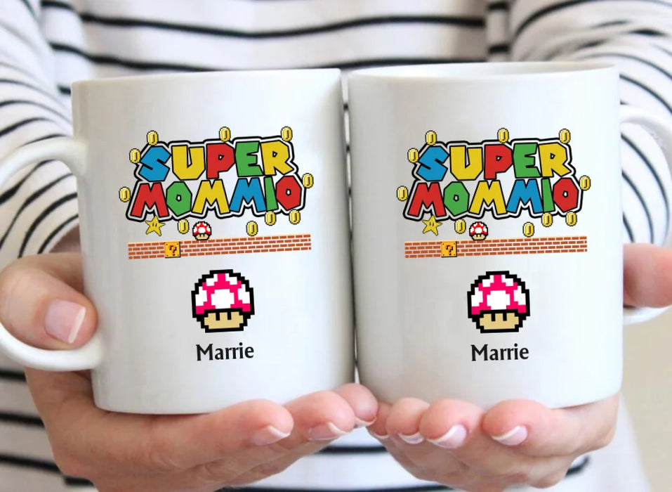 Personalized Super Mommio Mug, Custom Funny Mommio Mug, Mother's Day Mommio Gift Mug, Gamer Mommio Coffee Mug