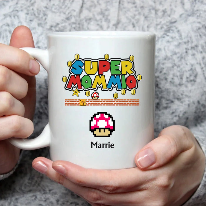 Personalized Super Mommio Mug, Custom Funny Mommio Mug, Mother's Day Mommio Gift Mug, Gamer Mommio Coffee Mug