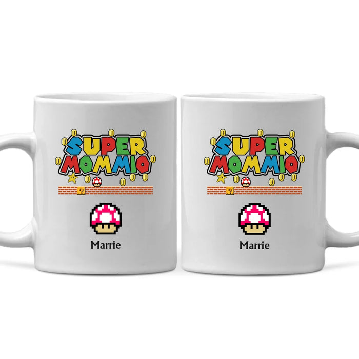 Personalized Super Mommio Mug, Custom Funny Mommio Mug, Mother's Day Mommio Gift Mug, Gamer Mommio Coffee Mug