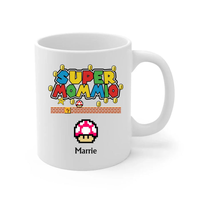 Personalized Super Mommio Mug, Custom Funny Mommio Mug, Mother's Day Mommio Gift Mug, Gamer Mommio Coffee Mug