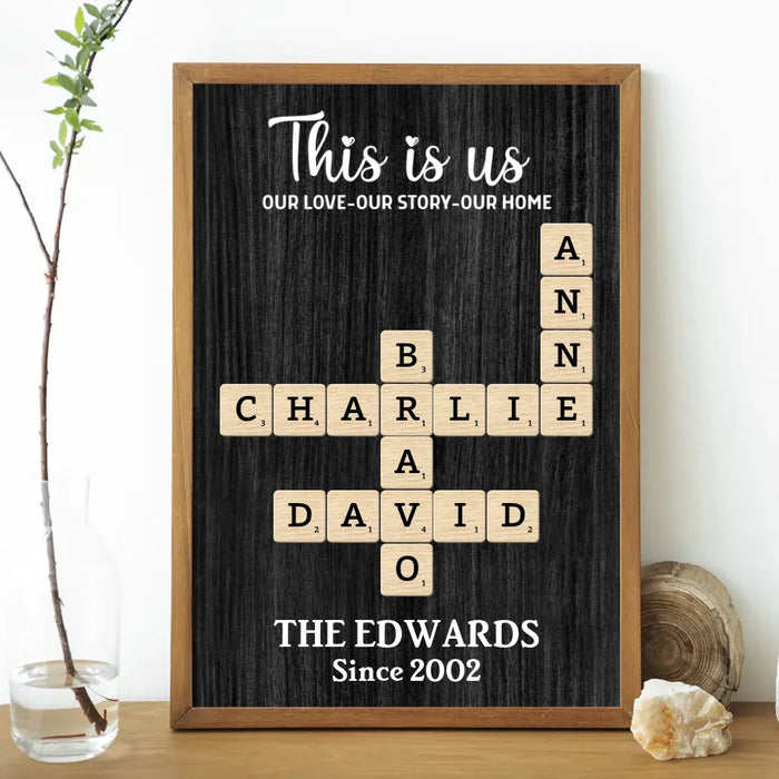 indoor plants crossword clue Personalized This Is Us Family Crossword Poster, Custom Family Scrabbl — GearLit