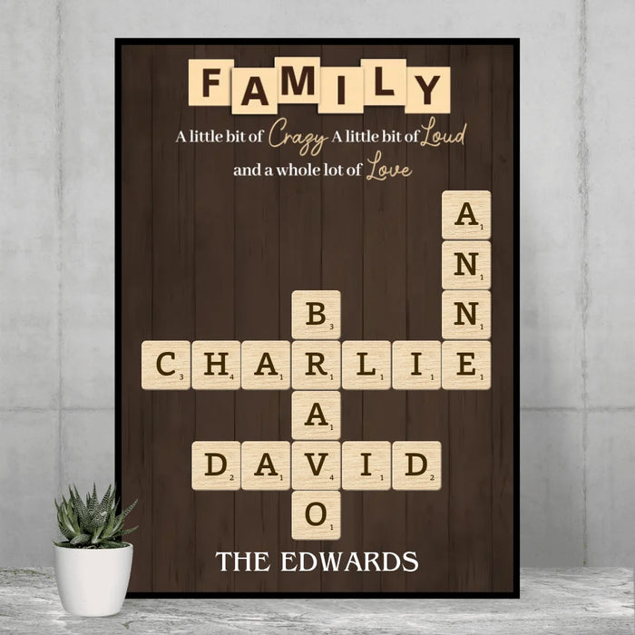 indoor plants crossword clue Personalized Family Crossword Poster, Custom Family Scrabble Poster, S — GearLit