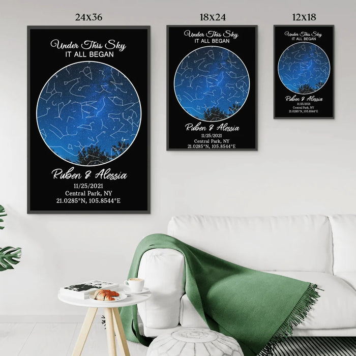 Custom Constellation Star Map Poster - Personalized Anniversary Gift - Poster Gift for Him/Her - Gift for Husband/Wife - Custom Night Sky