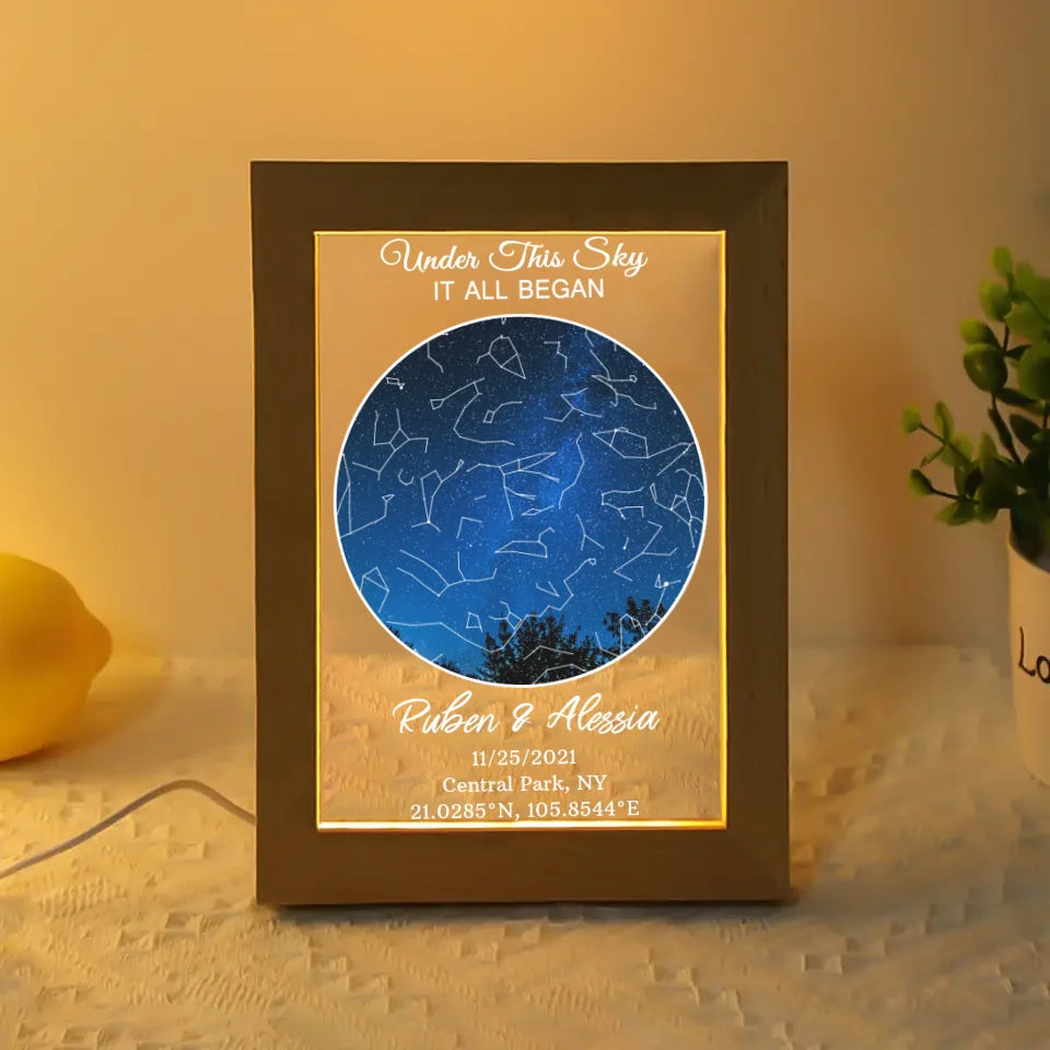 Custom Constellation Star Map Night Light - Personalized Anniversary G ...