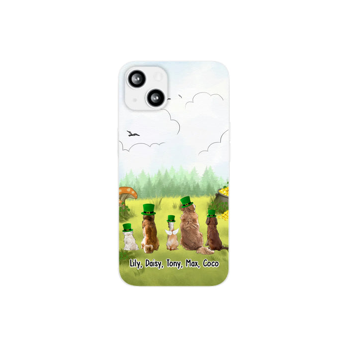 Personalized St. Patrick's Day Dogs Phone Case, Custom Irish Dog Phone Case For Dog Owners