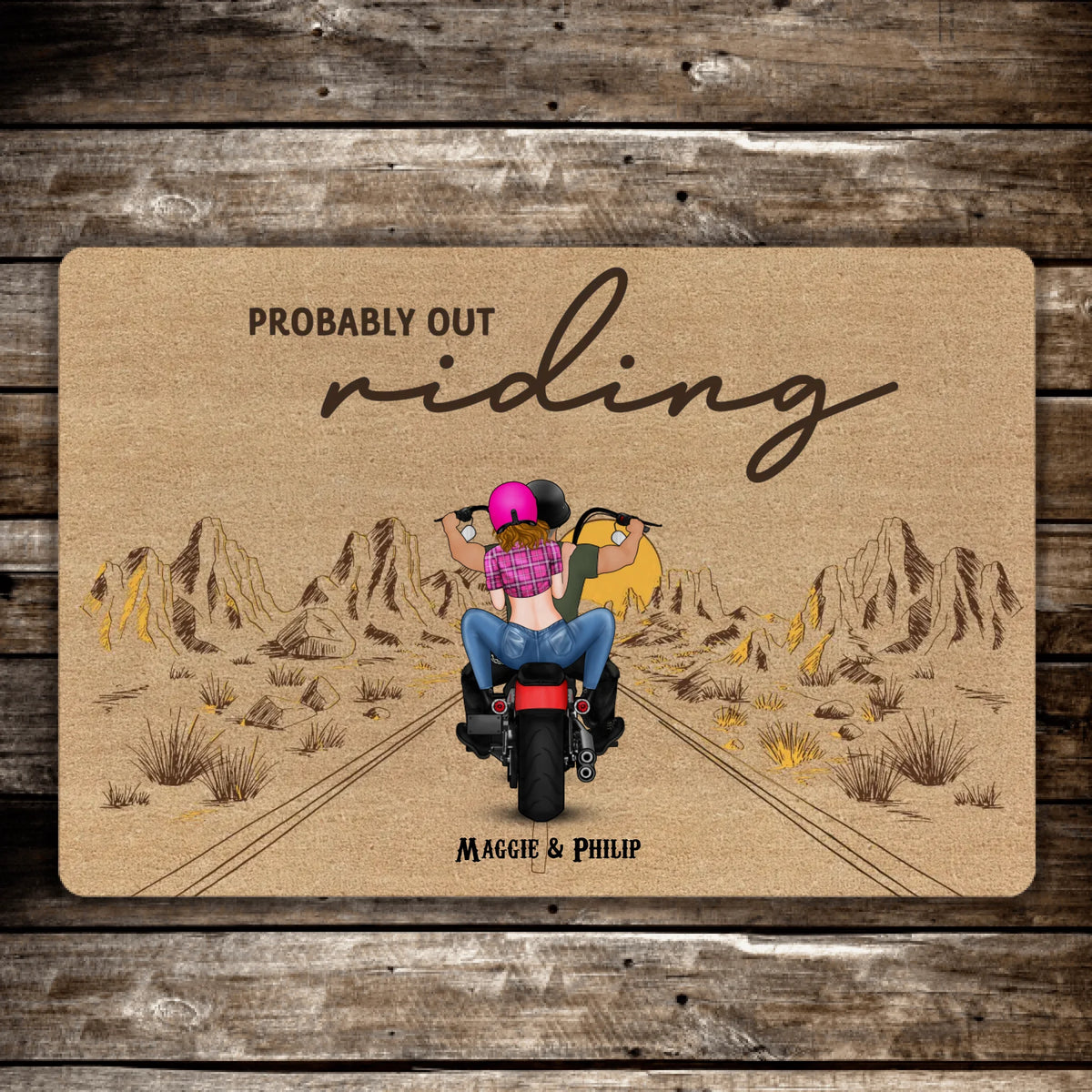 Tile Door Mat Customizable Probably Out Riding My Motorbike Doormar ...