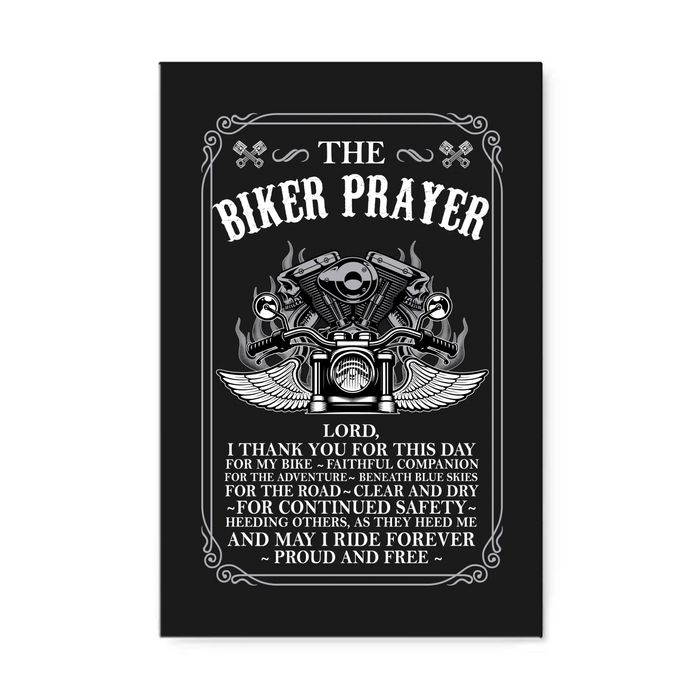 The Biker Prayer Canvas Prints, Gift For Biker, Motorcycle Riding Lovers