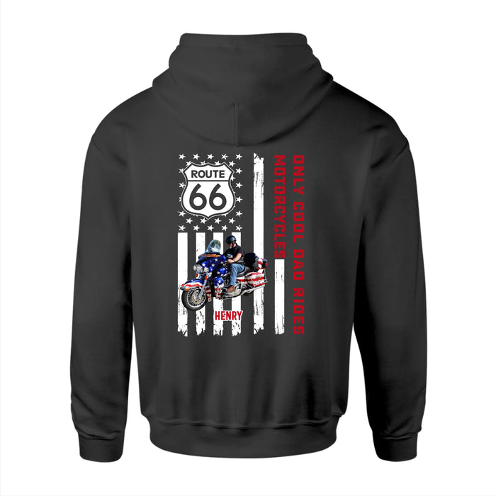 Personalized Only Cool Dad Rides Motorcycle Back Shirt, Custom Motorcycle Photo Shirt, Gift for For Dad, Motorcycle Lovers