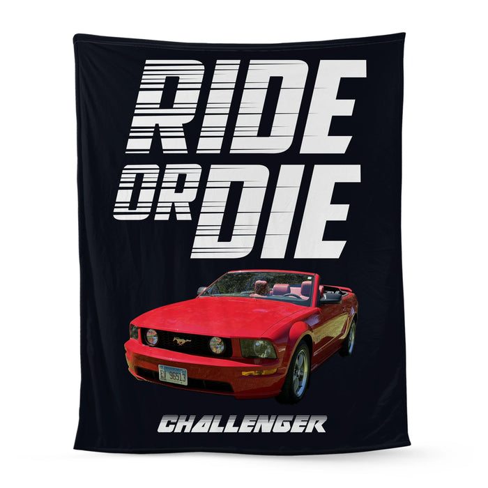Personalized Ride or Die Blanket, Custom Car Photo Blanket Gift for Car Guy, Him, Car Lover