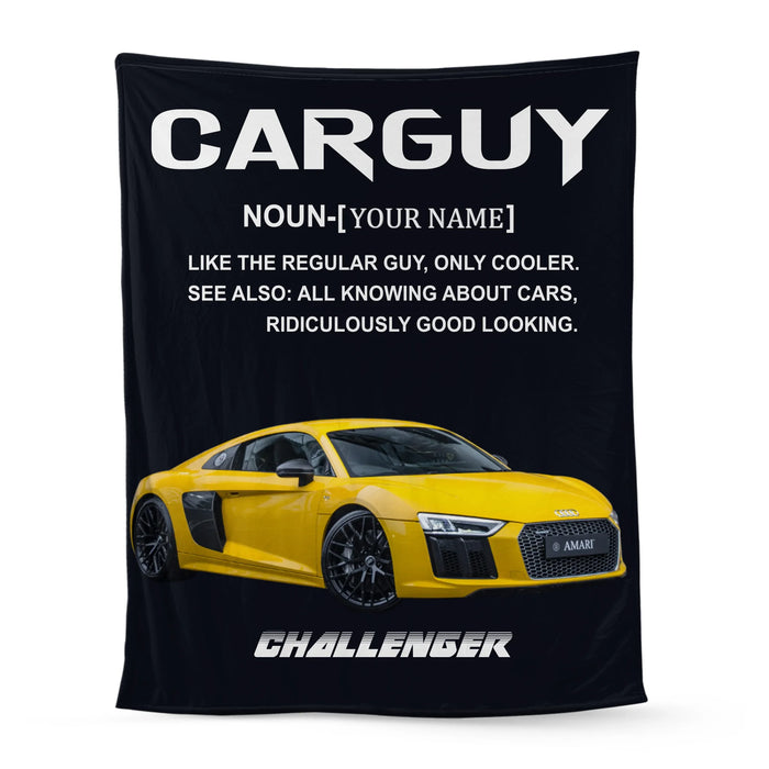 Personalized Car Guy Blanket, Custom Car Photo Blanket Gift for Car Guy, Him, Car Lover