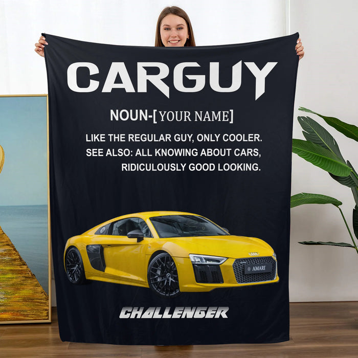 Personalized Car Guy Blanket, Custom Car Photo Blanket Gift for Car Guy, Him, Car Lover